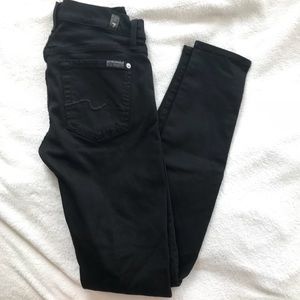 7 For All Mankind, Mid Rise Skinny Jeans in Black